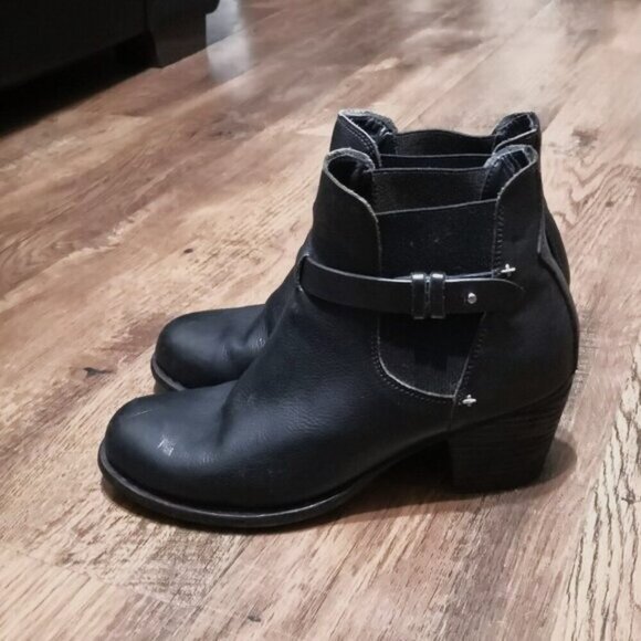 Rag & Bone Black Leather Chelsea Strappy Ankle Boots Size US 8.5/ EU 38.5 - Picture 4 of 8